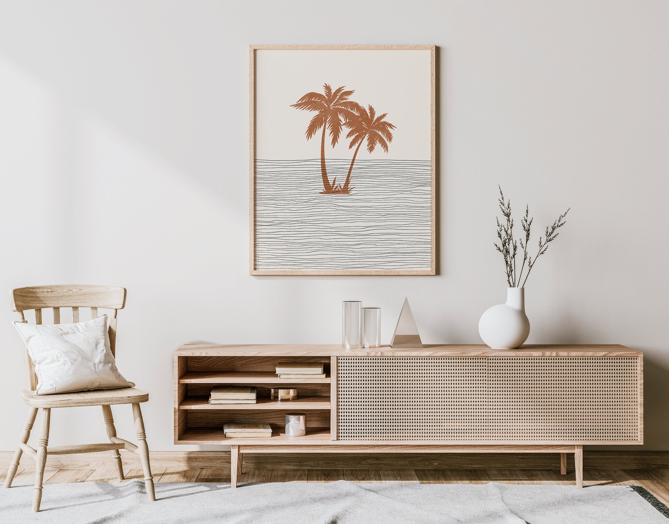Boho Palm Tree Print - Palm Tree Wall Art / Decor, Minimalist Poster ...