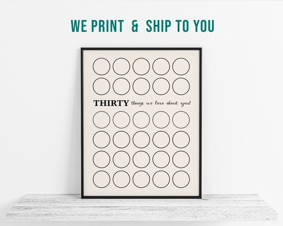 30th Birthday Gift For Her - 30 Things We Love About You - Birthday Gifts for Women, 30 Things We Love About You - Unique 30th Gift