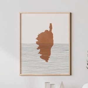 Corsica Art Print - Boho Corsica Island Wall Art, Corsica France Travel Poster, Wall Decor / Gift