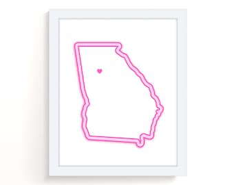 Dorm Room Prints - Custom College Town Art - Preppy Dorm Room Decor, Pink Dorm Room Posters, Girls Dorm Decor - Barbiecore Decor
