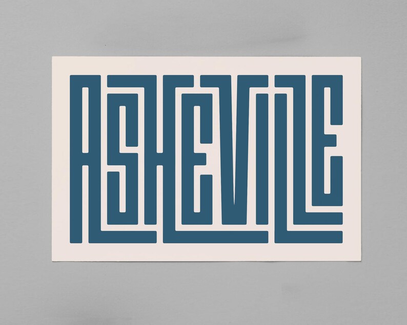 Asheville - City Wall Art - Asheville, North Carolina Typography Print - Custom City Prints, Minimalist Wall Art Print / Poster image 3