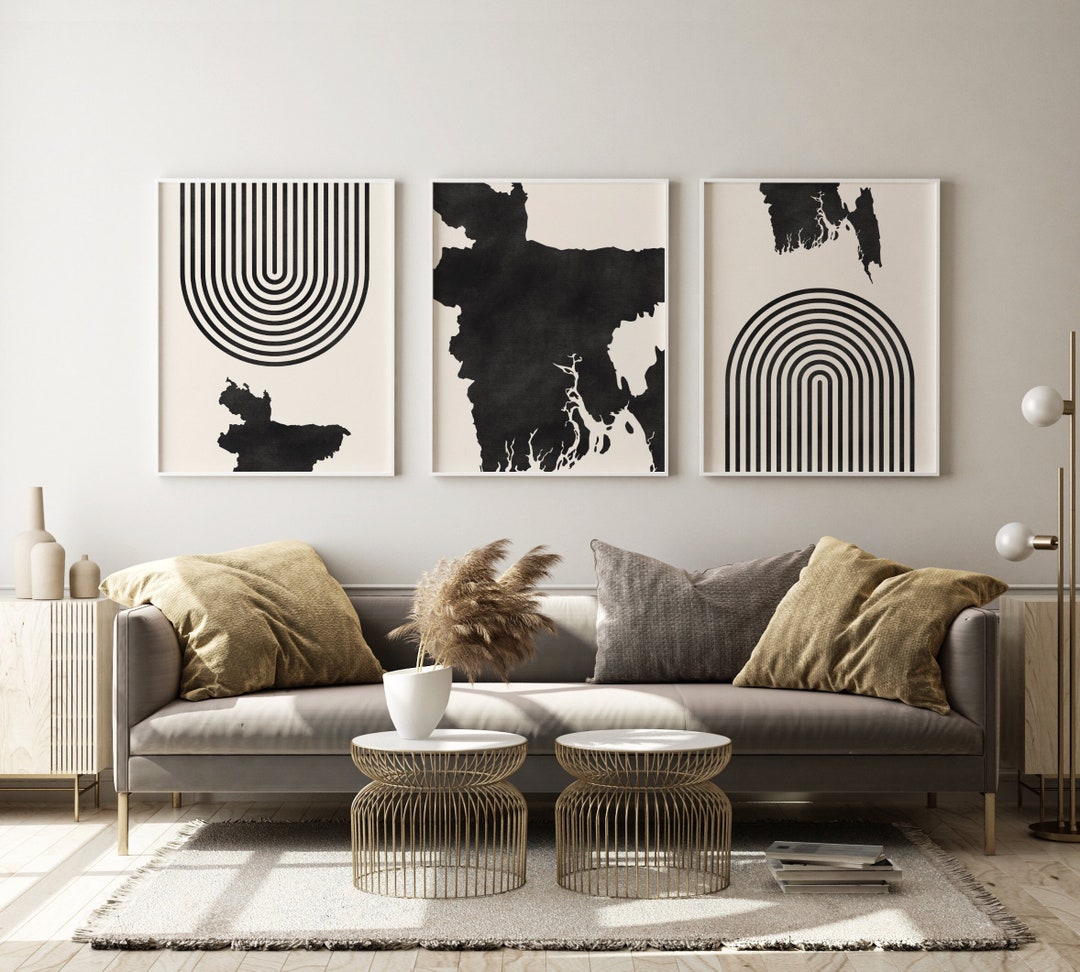 Bangladesh Mid Century Modern Wall Art Minimalist Bangladesh Art and