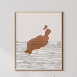 Lanzarote Art Print - Boho Insel Lanzarote Wand Kunst, Lanzarote Spanien Reise Poster, Kanarische Inseln Wand Dekoration / Geschenk