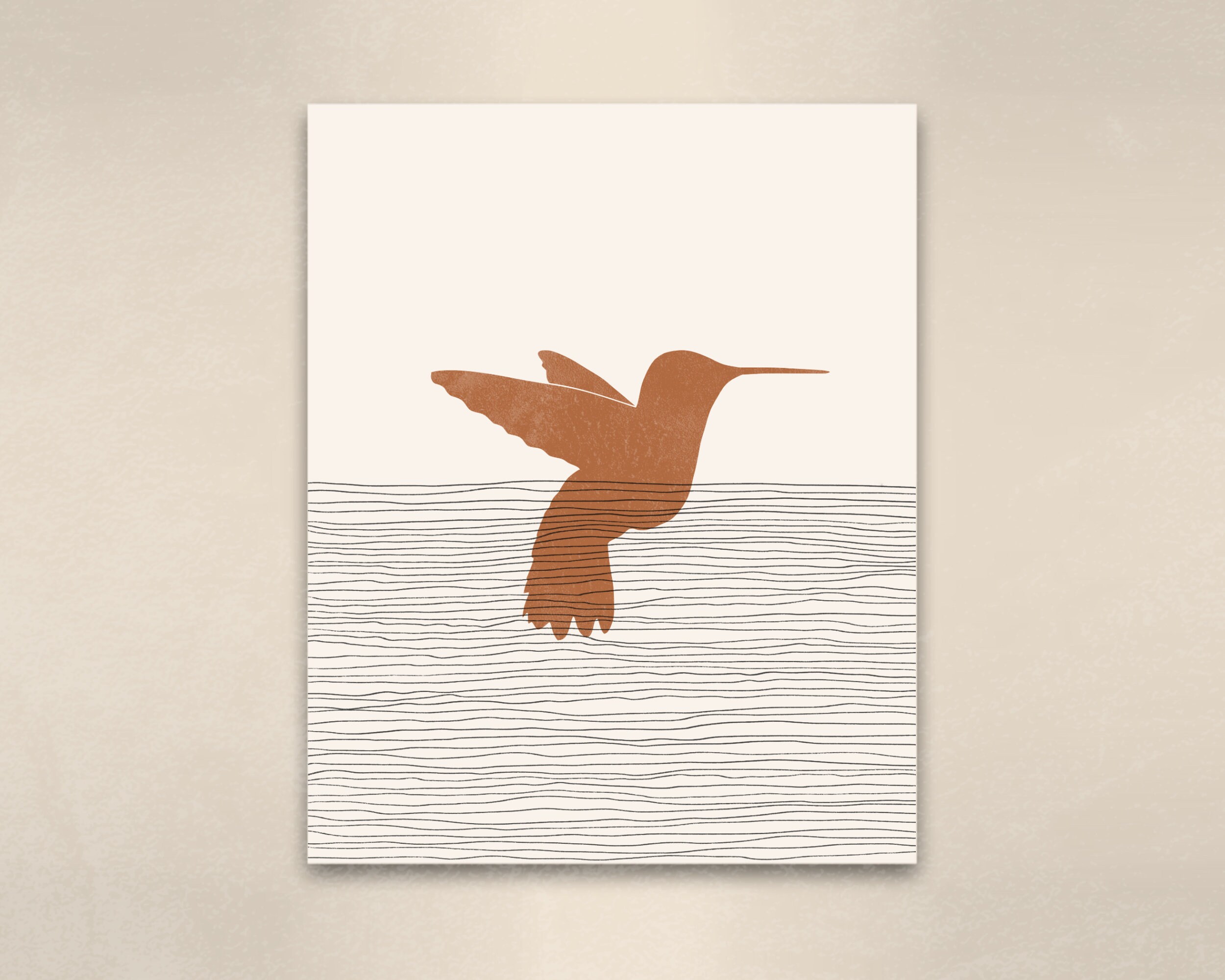 Boho Hummingbird Art - Hummingbird Wall Art / Decor, Minimalist Humming ...