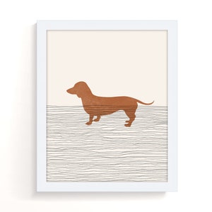 Boho Daschund Print - Daschund Wall Art / Decor, Minimalist Poster, Daschund Illustration, Dog Lover Gift Idea, Wiener Dog image 4