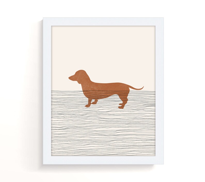 Boho Daschund Print - Daschund Wall Art / Decor, Minimalist Poster, Daschund Illustration, Dog Lover Gift Idea, Wiener Dog image 4