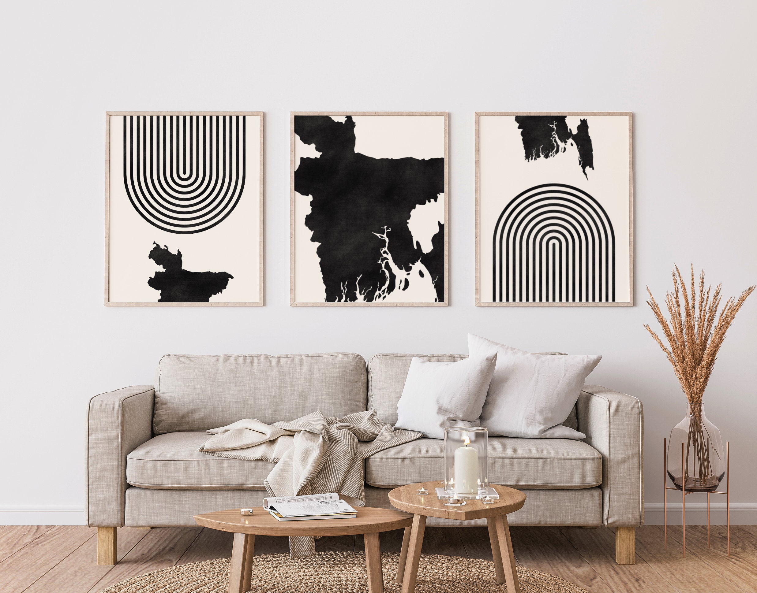 Bangladesh Mid Century Modern Wall Art Minimalist Bangladesh Etsy