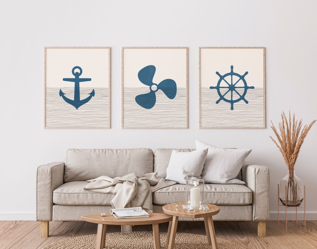 Nautical Art - Nautical Wall Art / Room Decor, Anchor Print, Sailing