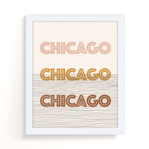 Chicago Illinois - Boho Wall Art, Mid Century Modern Art Print, Minimalistyczna Chicago Wall Art i Boho Decor