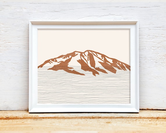 Boho Mount Sopris Art Print - Sopris Mountain Colorado - Elk
