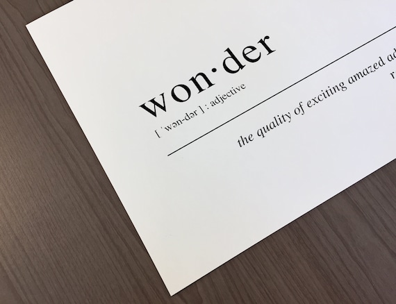 Wonder Dictionary Definition Print Typographical Art Print