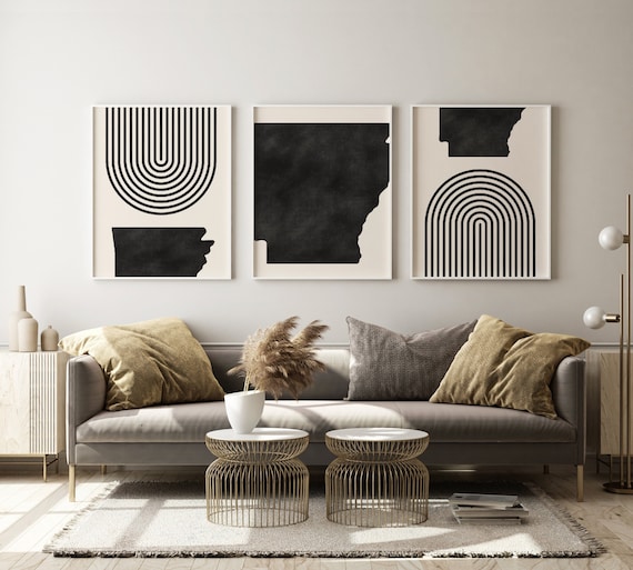 Arkansas Mid Century Modern Wall Art - Minimalist Arkansas