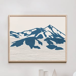 Crested Butte Art Print - Rocky Mountains, Colorado - Elk Mountain Range Outline / Silhouette - Wall Art, Travel Poster