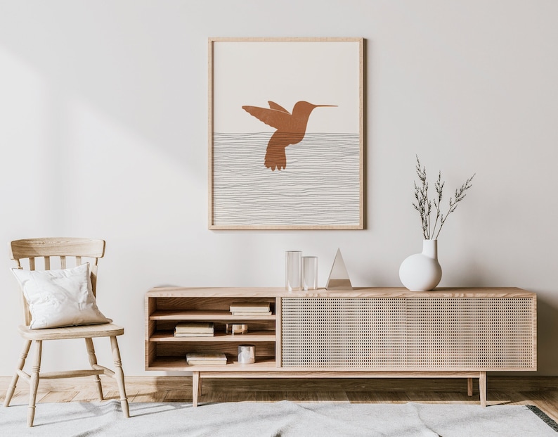 Boho Hummingbird Art - Hummingbird Wall Art / Decor, Minimalist Humming ...