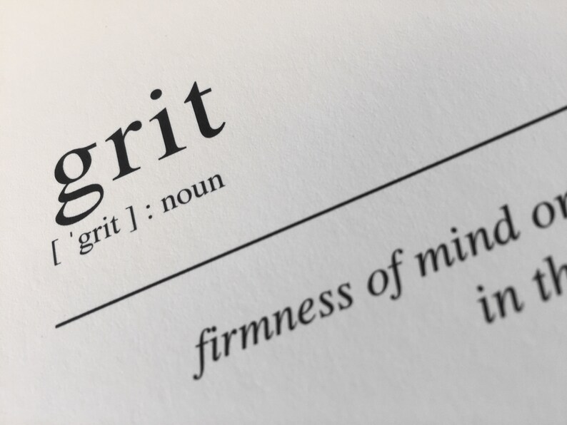 Grit Definition Art Print Inspirational Art and Gift Idea Etsy