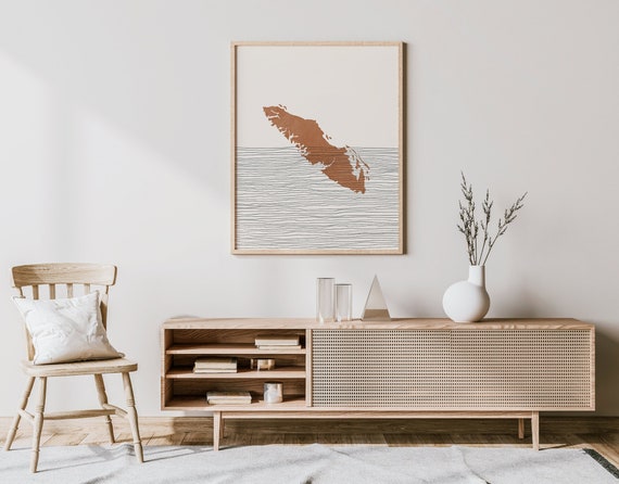 Vancouver Island Print - Boho Vancouver Island Wall Art and Decor, Travel Poster - Vancouver Island, Canada Map and Gift Idea