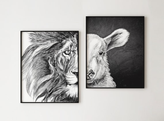 Worship Leader Gift - Lion and Lamb Prints, Worship Pastor or Church Choir Gift - Gift for Music Director, Church Staff Member