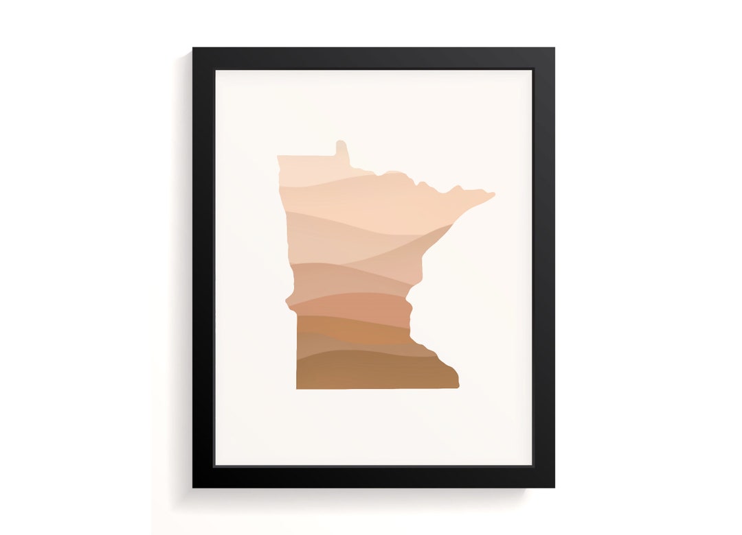 Minnesota Boho Wall Art Minnesota Mid Century Modern Wall Etsy