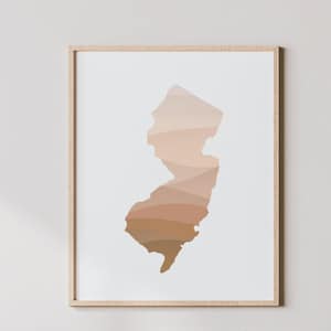 New Jersey Boho Wall Art - New Jersey Mid Century Modern Wall Art, Minimal Wall Art - Boho Decor / Art Print and Wall Decor