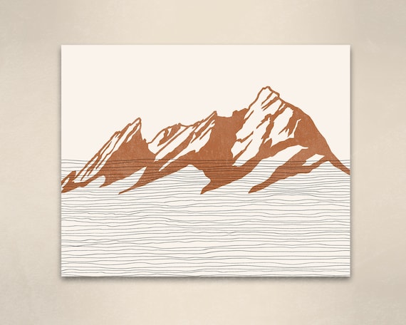 Boho Flatiron Mountains Art Print - Rocky Mountains, Colorado