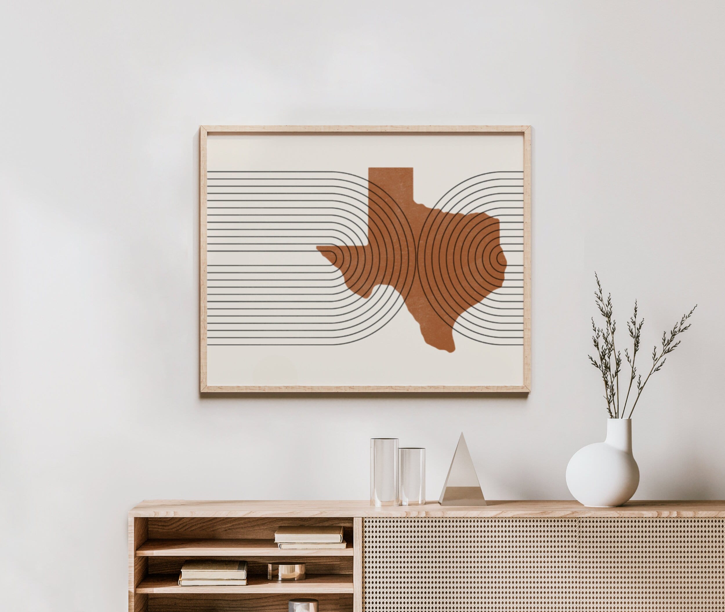 Mid Century Modern Wall Art - Minimalist Texas Wall Art and Decor ...