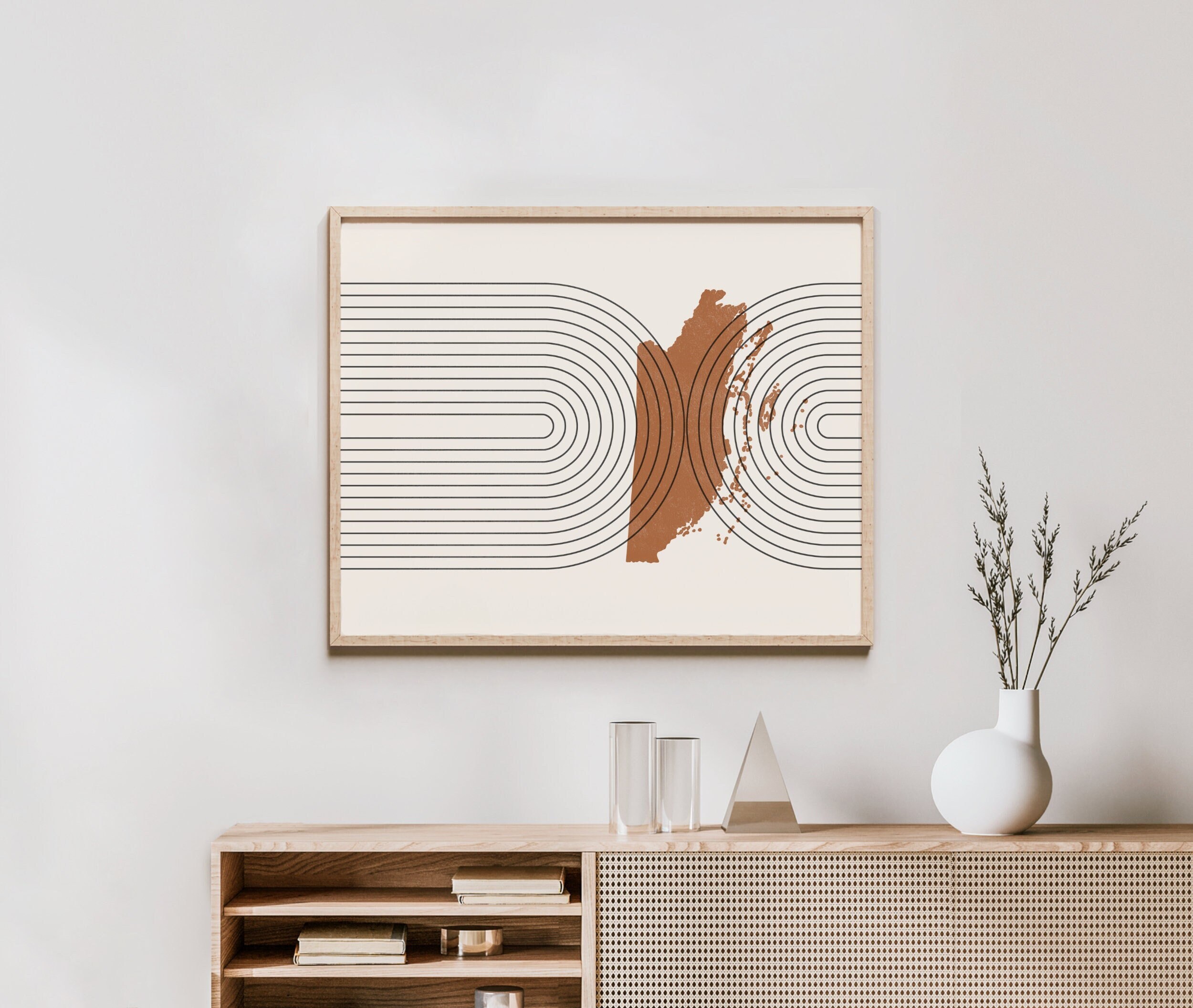 ベリーズの壁アート - ミッドセンチュリーのベリーズの地図、レトロな