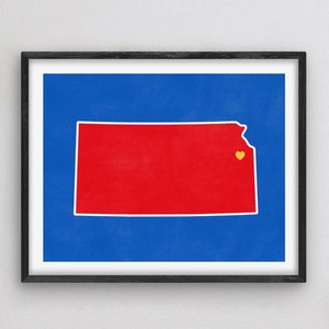 Lawrence Kansas Art - College Themed Decor, Alumni Gift Idea, Kansas Art, Lawrence Map