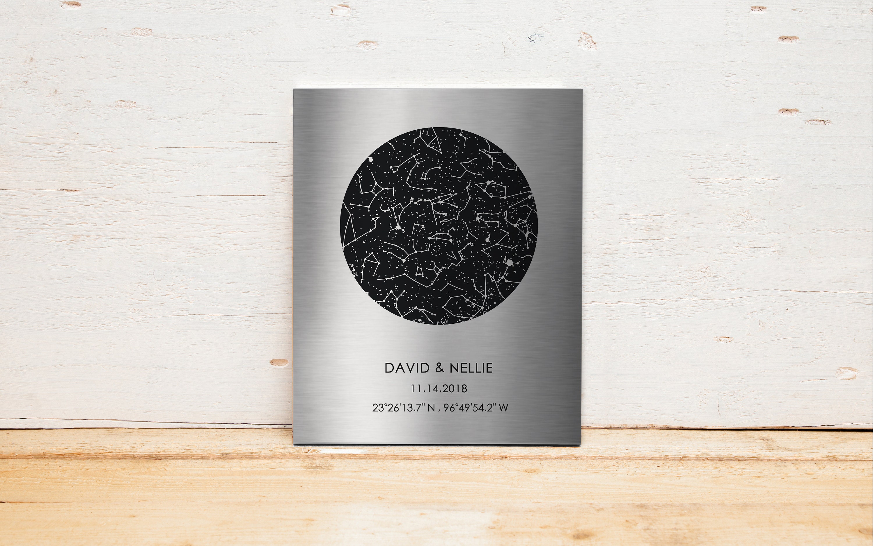 Custom Star Map - Silver Anniversary Gift for Him