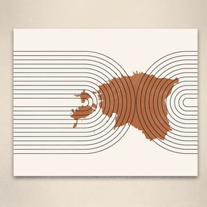 Estonia Wall Art - Mid Century Estonia Map, Retro Estonia Wall Decor / Poster, Country of Estonia Print image 4