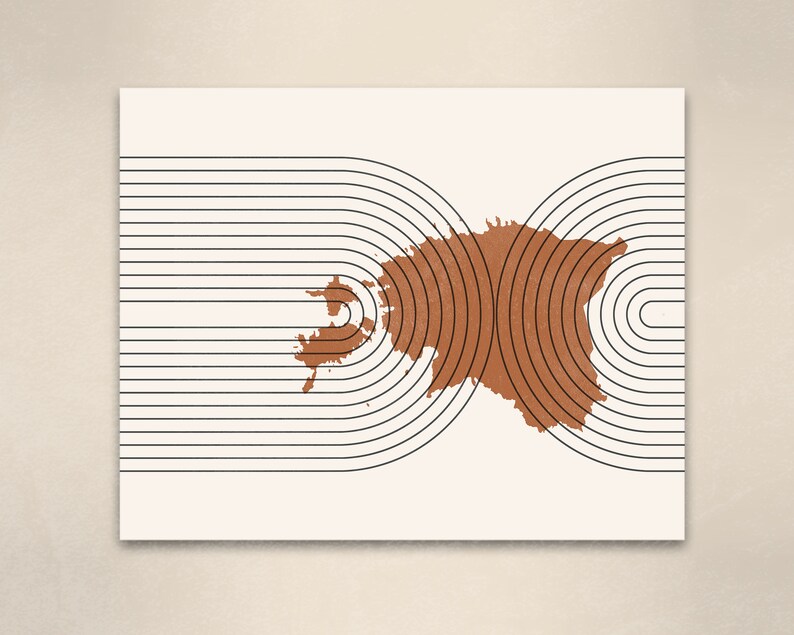 Estonia Wall Art - Mid Century Estonia Map, Retro Estonia Wall Decor / Poster, Country of Estonia Print image 4
