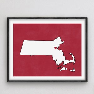 Cambridge Massachusetts Art - University / College Themed Decor, Alumni Gift Idea, Massachusetts Art, Cambridge Map