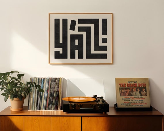 Y'all Poster - Y'all Typography Print - Western Art, Custom Y'all