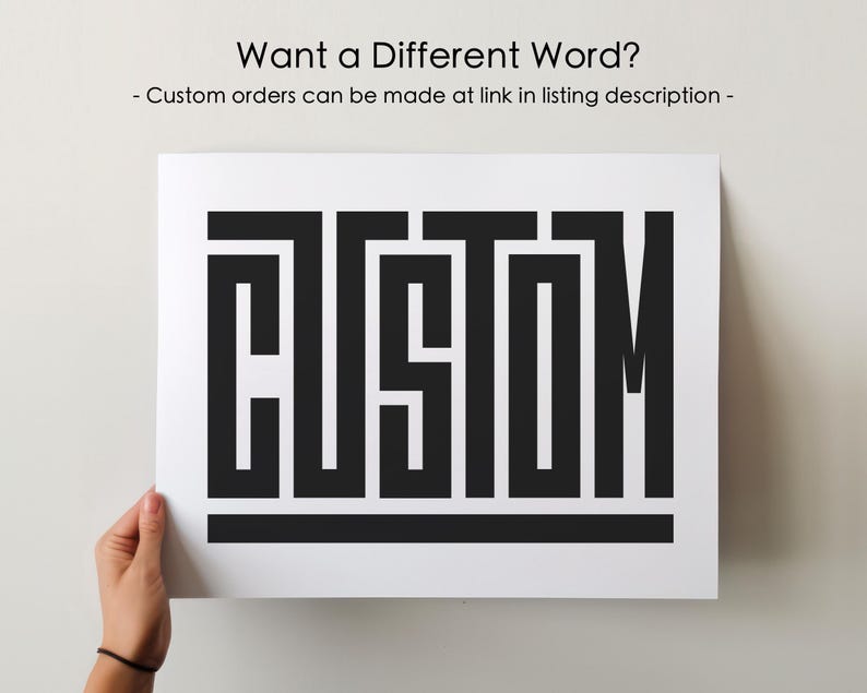 Custom Full Word Hella Wall Art - Custom Typography Print, Hella Poster - Minimalist ...
