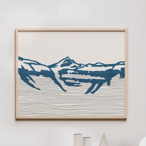 Kings Peak Art Print - Uintas Mountain Range, Utah - Kings Peak Outline / Silhouette - Wall Art, Travel Poster