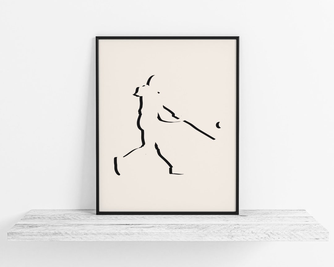Minimalist Softball Art - Modern Girls Softball Poster, Softball Player