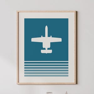 A-10 Art - Fighter Jet Print, Retro Colored A-10 Poster, A-10 Warthog Wall Decor, A-10 Thunderbolt Wall Art