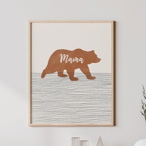 Mama Bear Print - Boho Mama Bear Wall Art / Decor, Mama Bear Nursery Art, Boys Room Decor, Bear Illustration / Picture