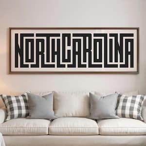 North Carolina Wall Art - Custom Typography Print - North Carolina Art / Poster - Modern Minimalist Wall Art - Home Decor