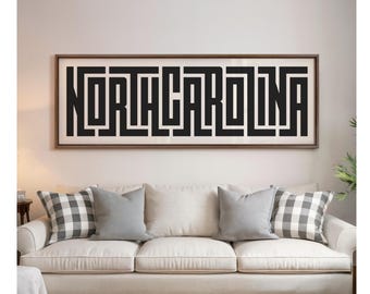 North Carolina Wall Art - Custom Typography Print - North Carolina Art / Poster - Modern Minimalist Wall Art - Home Decor
