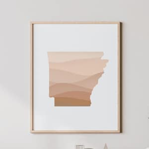 Arkansas Boho Wall Art - Arkansas Mid Century Modern Wall Art, Minimal Wall Art - Boho Decor / Art Print and Wall Decor, Nuetral Shades