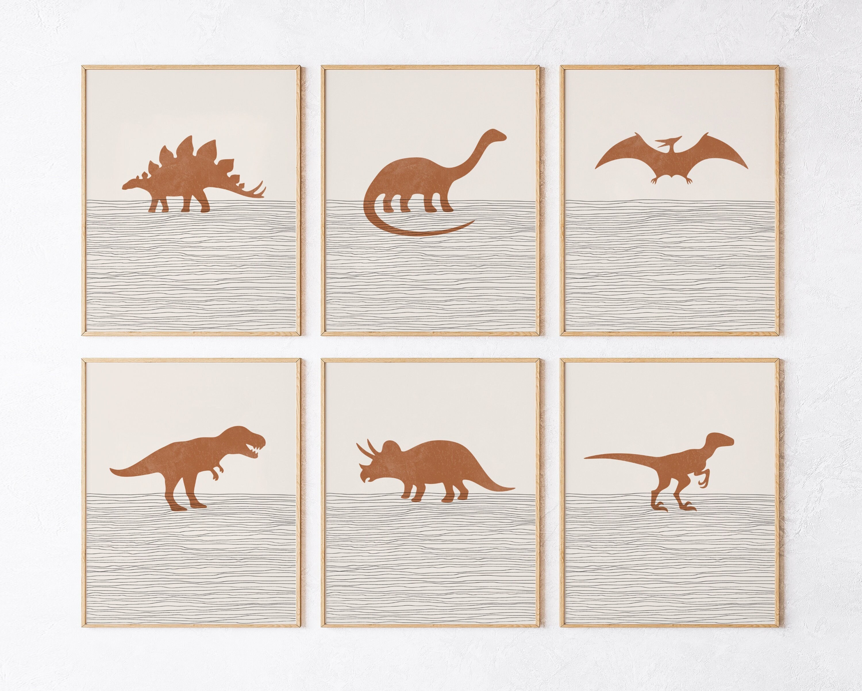 Dinosaur Wall Art - Dinosaur Print Set / Decor, Dinosaur Nursery Art ...