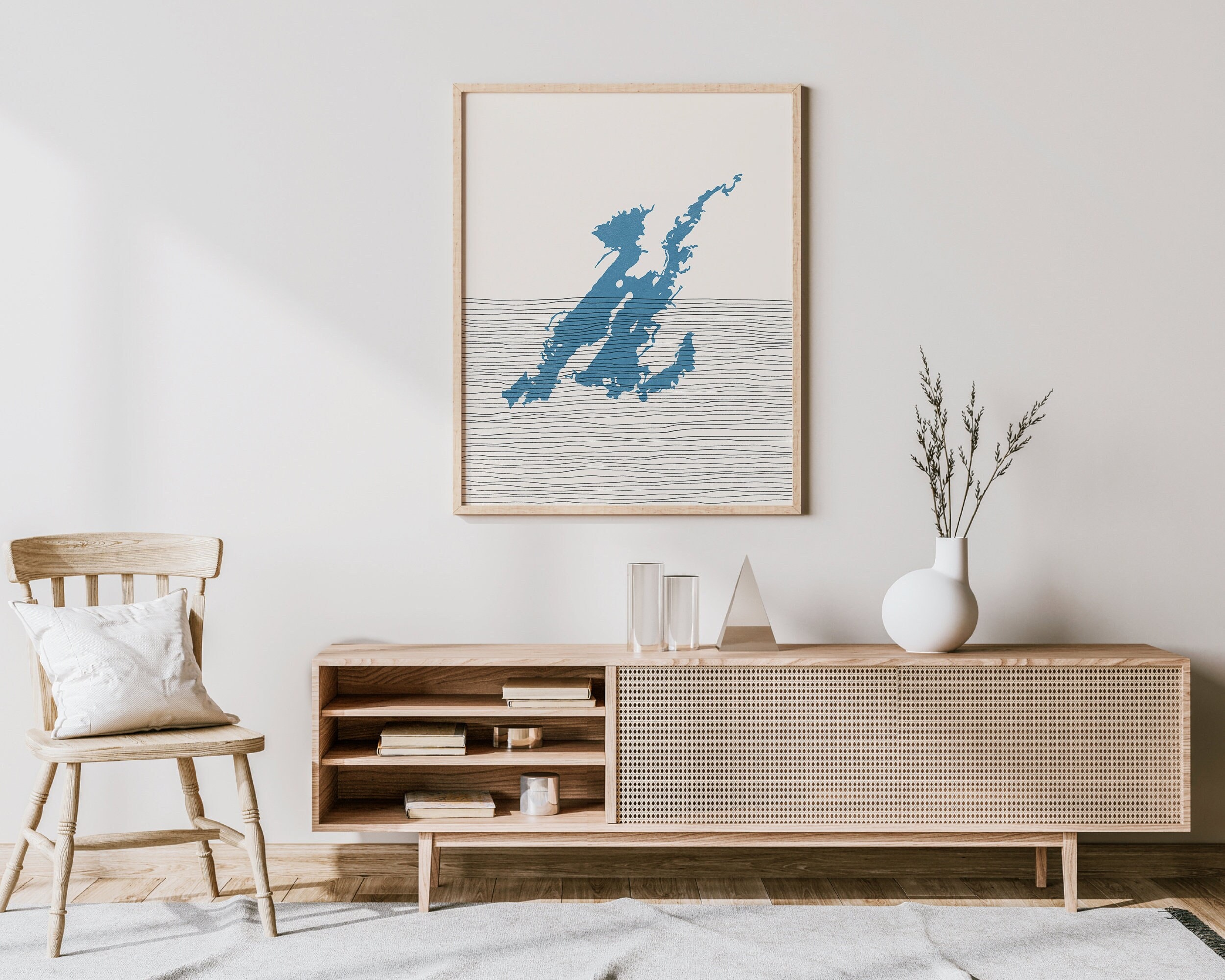 Whiteface Reservoir Art - impression Boho Whiteface Reservoir, Whiteface Reservoir Minnesota - Lakehouse Decor / Art mural, réservoir Whiteface