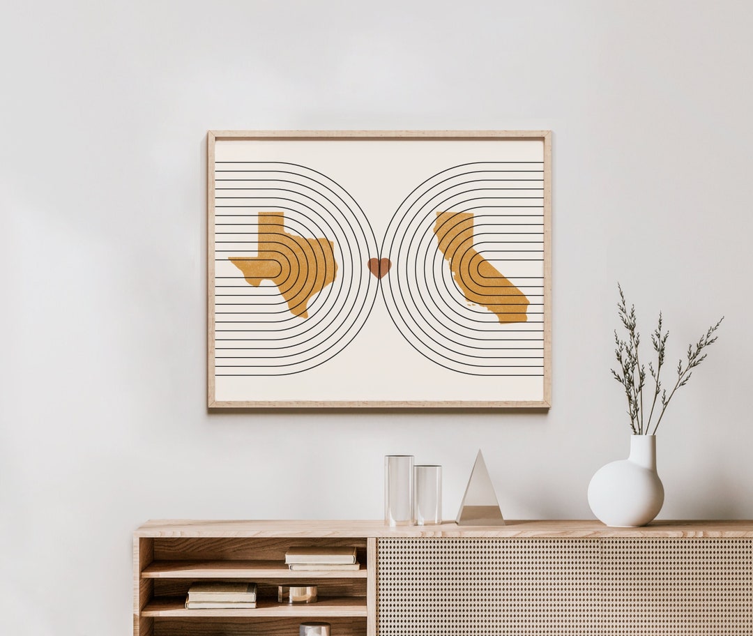 Girlfriend Long Distance Relationship Gift - Custom Two State / Country
