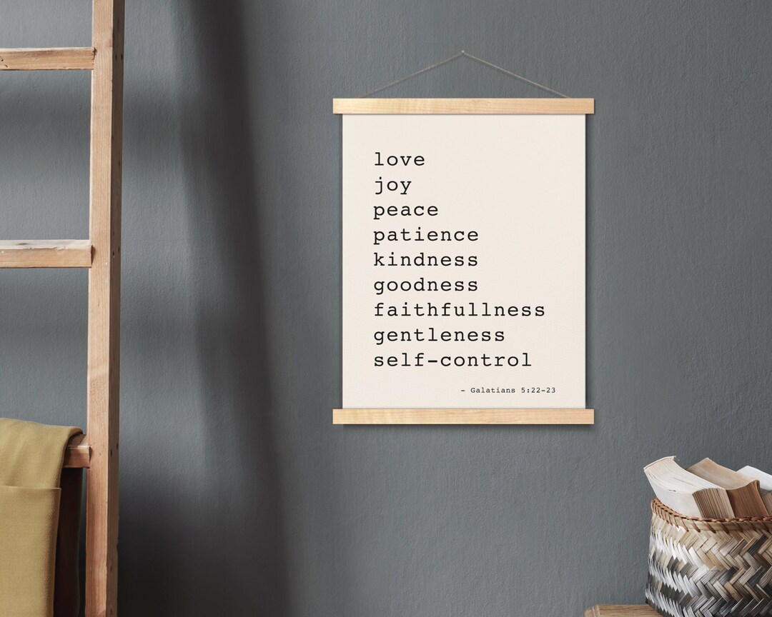 Fruit of the Spirit - Galatians 5:22-23 Hanging Canvas - Bible Verse ...