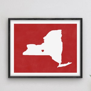 Ithaca New York Art - University / College Themed Decor, Alumni Gift Idea, New York Art, Ithaca Map