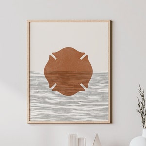 Boho brandweerman badge print - brandweerman badge muurkunst / decor, minimalistische poster, brandweerman badge illustratie, cadeau-idee