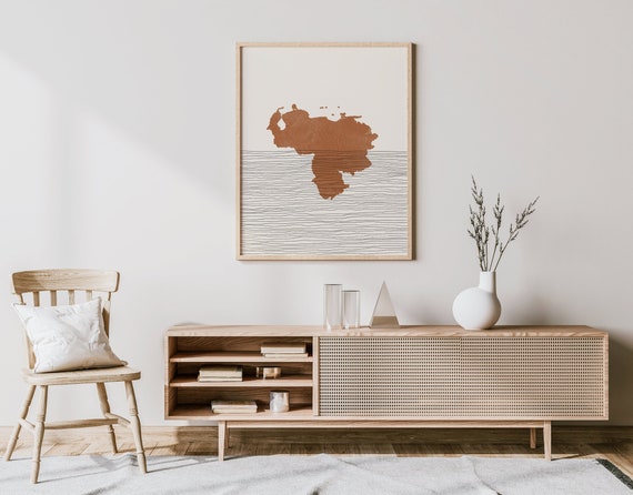Venezuela Print - Boho Venezuela Wall Art and Decor, Country Travel Poster, Venezuela Map Silhouette and Gift Idea