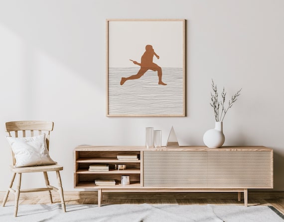 Boho Disc Golf Art - Disc Golf Wall Art / Decor, Minimalist Disc Golfer Poster, Boy Disc Golfer Print - Disc Golf Gift