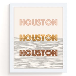 Houston Texas - Boho Wall Art, Mid Century Modern Art Print, Minimalist Houston Texas Wall Art and Boho Decor