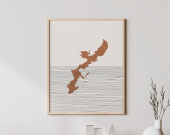 Okinawa Art Print - Boho Okinawa Island Wall Art, Okinawa Japan Travel Poster, 沖縄 日本 Wall Decor / Gift